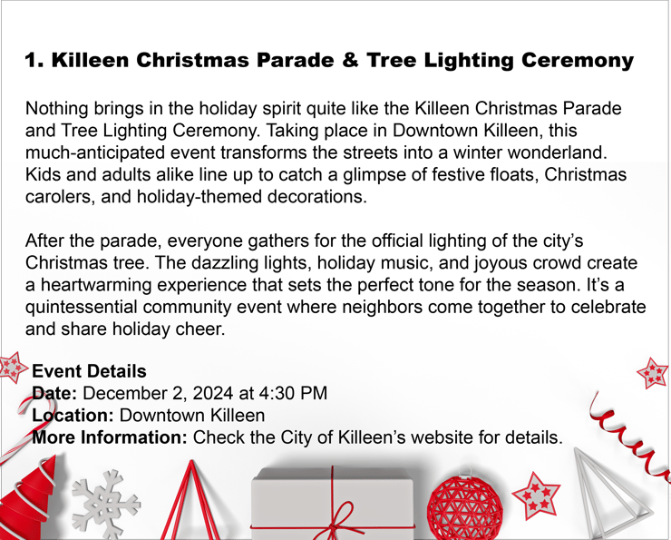 Killeen Tree Lighting Section 2-4