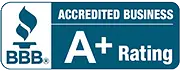 BBB A+ Rating Accredited Business badge
