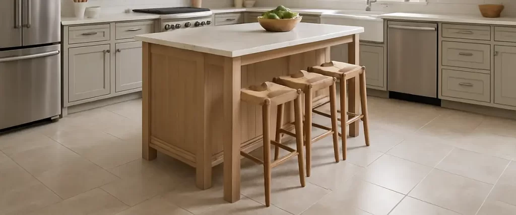 Porcelain and ceramic kitchen flooring
