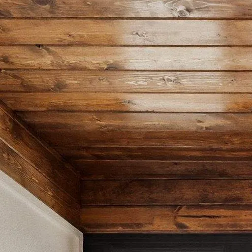 beaded wood ceiling in sunroom