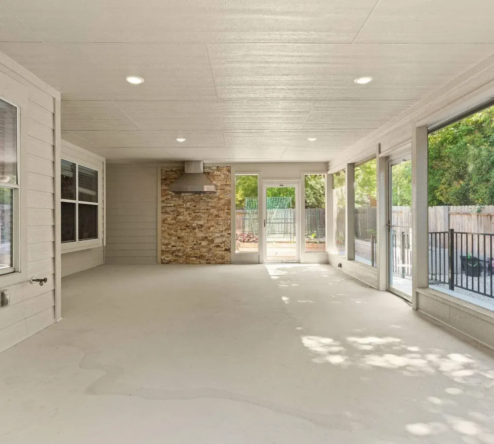 screened porch finished interior