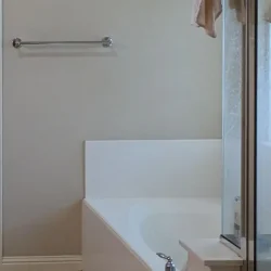 stepping over the tub